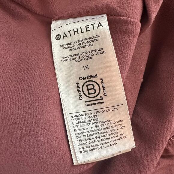 Athleta mauve pink Salutation cargo jogger pants size 1X - Picture 7 of 11